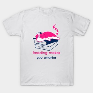 reading makes you smarter- cute lazy cat T-Shirt